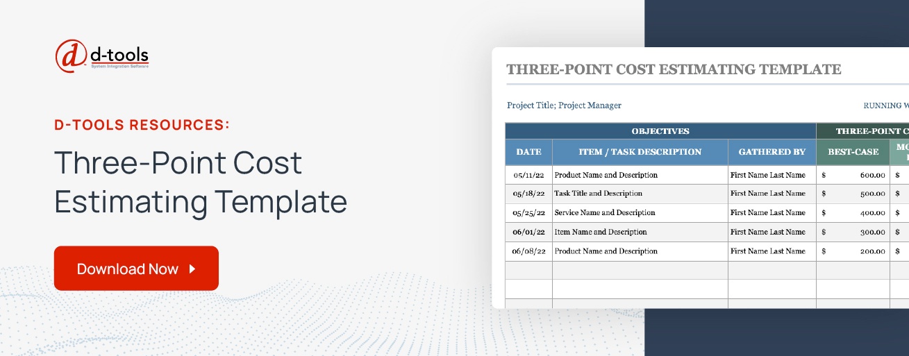 Three-Point Cost Estimating Template