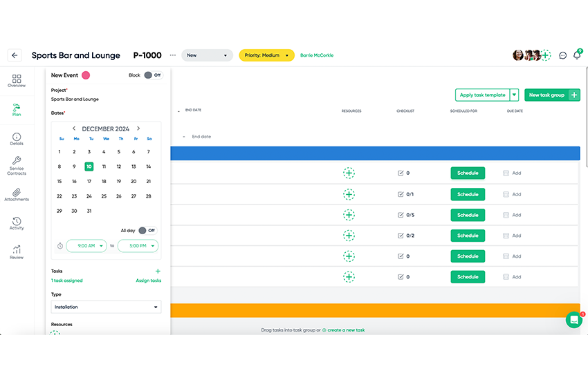 Project Management Scheduling Cloud